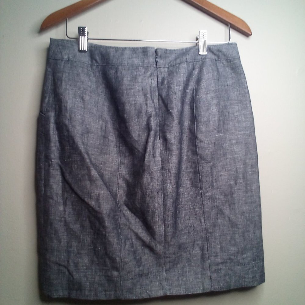 Ann Taylor Skirt 6 Linen Blend Fully Lined Gray - Picture 5 of 13